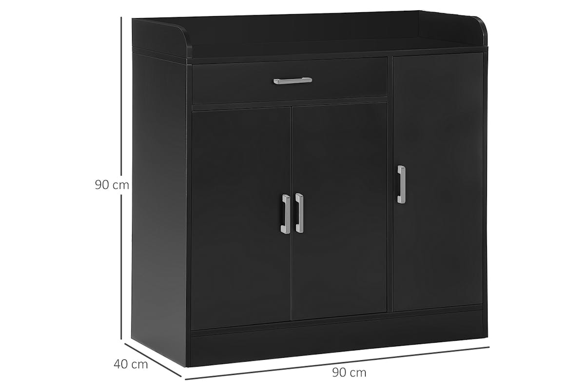 Homcom 3 Doors Sideboard | Storage Cabinet | Black-5