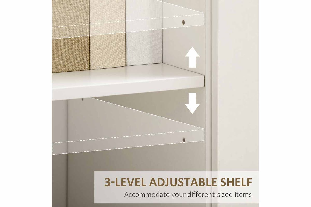 Homcom 2 Doors Sideboard | Storage | White/Natural-4