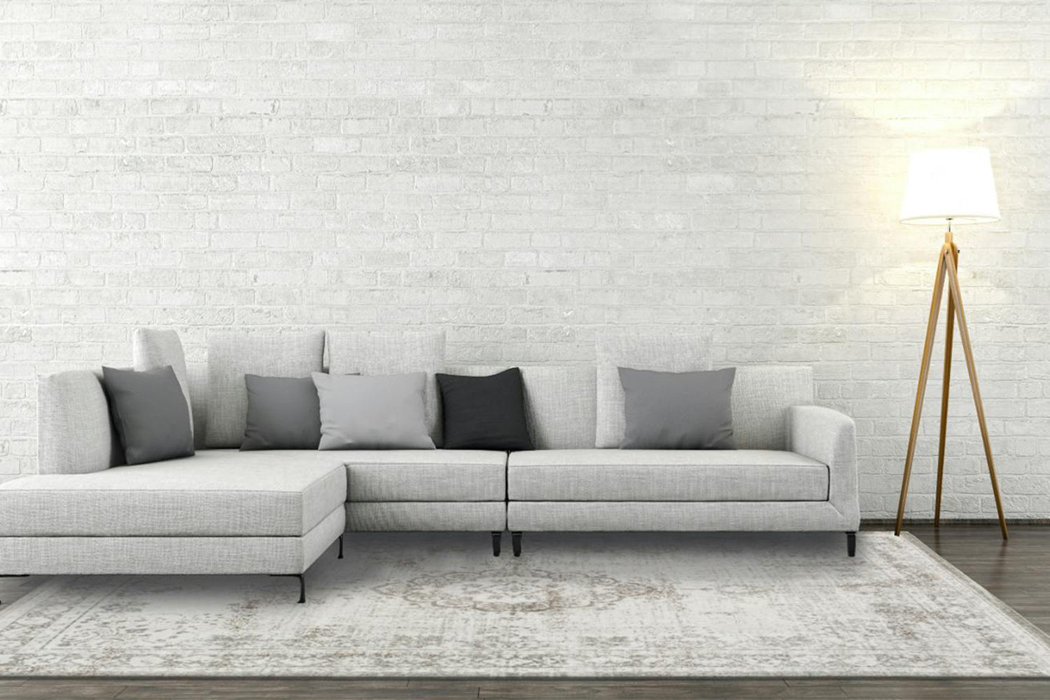 Louis De Poortere | Medallion Eco Rug | Salt & Pepper | 140 x 200 cm-9
