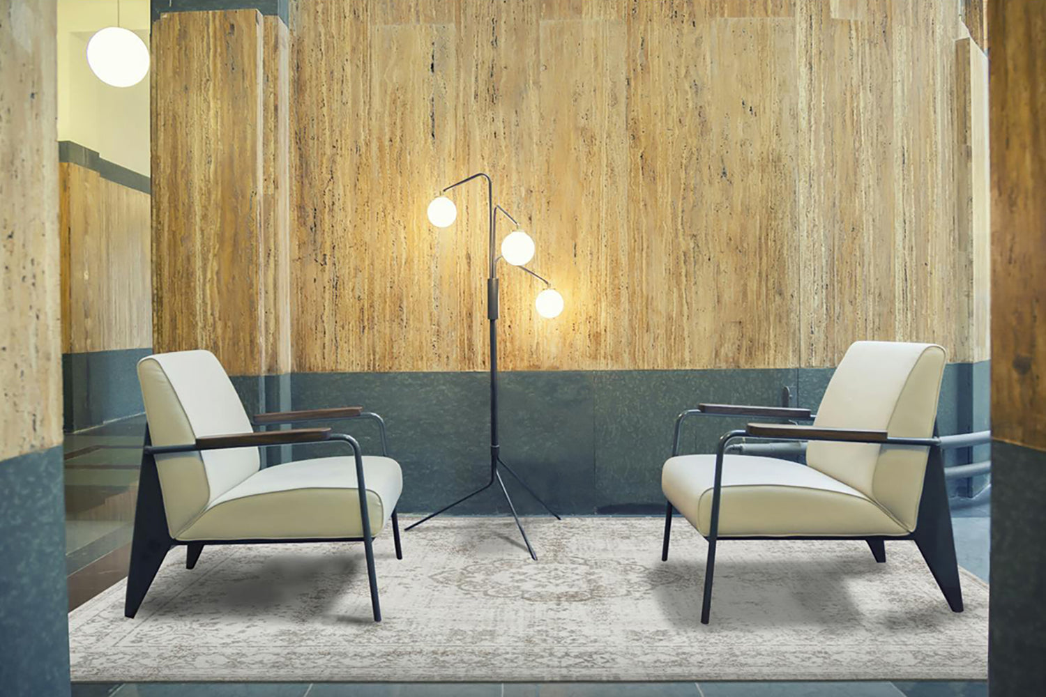 Louis De Poortere | Medallion Eco Rug | Salt & Pepper | 200 x 280 cm-2