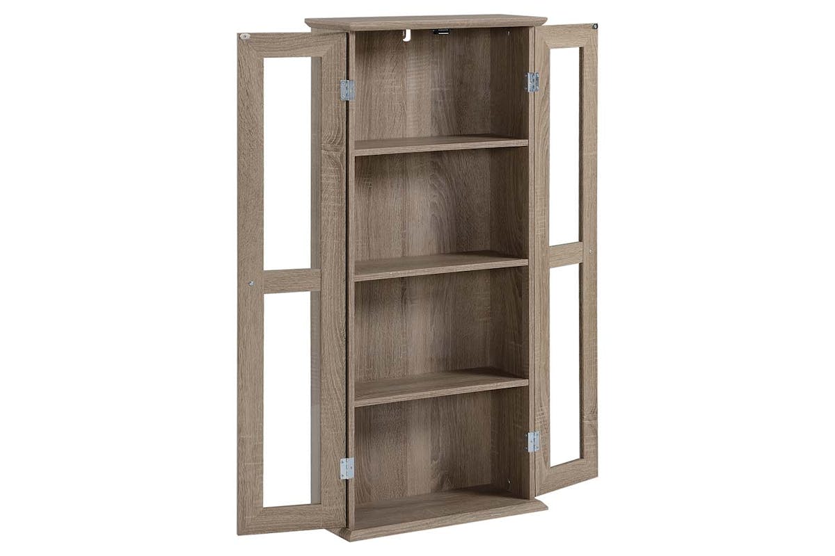 Homcom 4-Tier CD Cabinet with Magnetic Doors | Brown