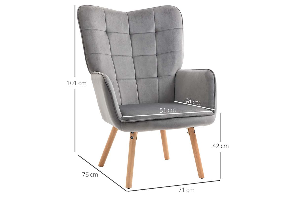 Homcom Wingback Accent Chair | Grey-6