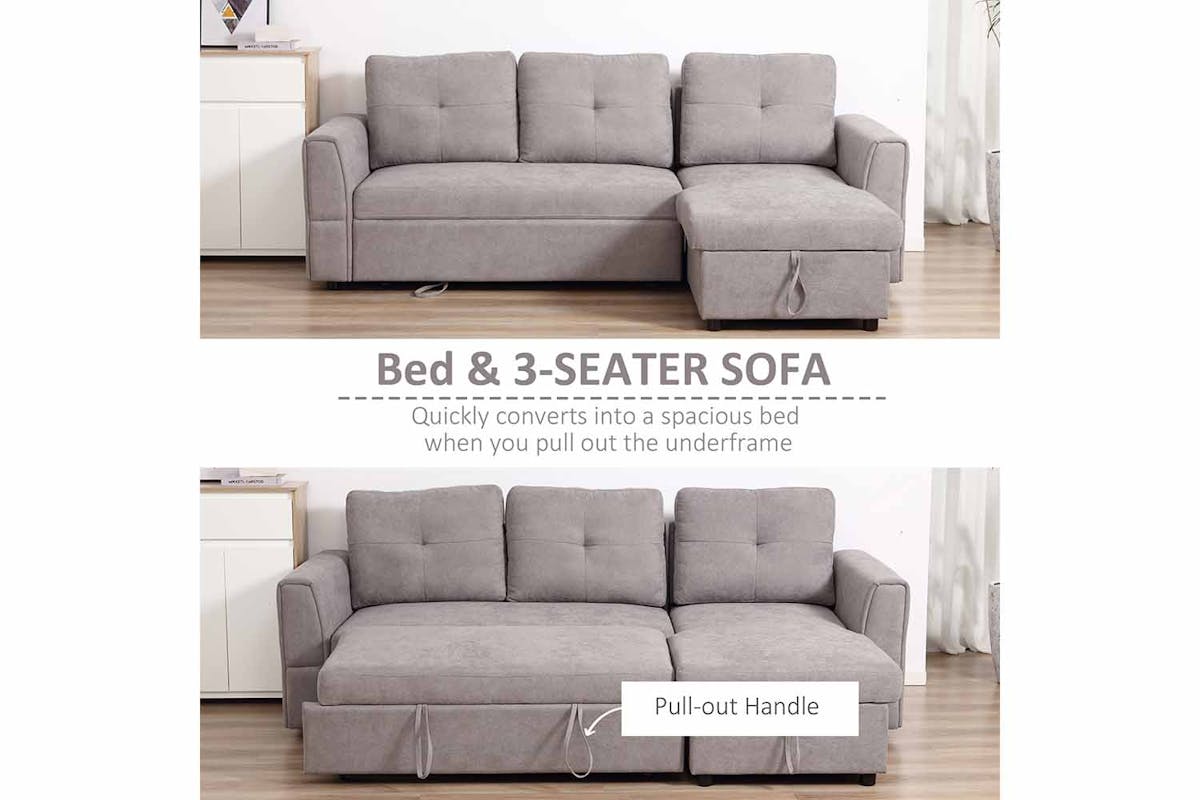 Homcom Reversible Sectional Sofa Set | Grey-3