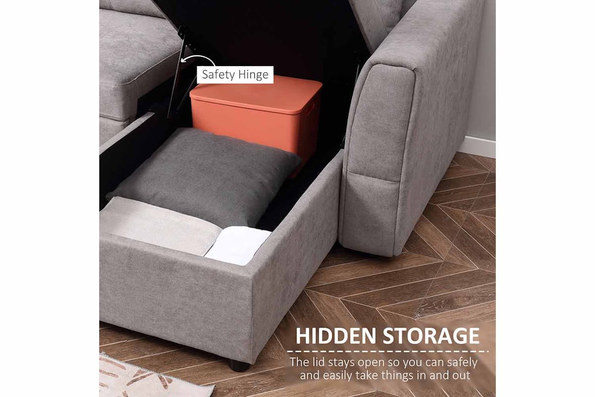 Homcom Reversible Sectional Sofa Set | Grey-4