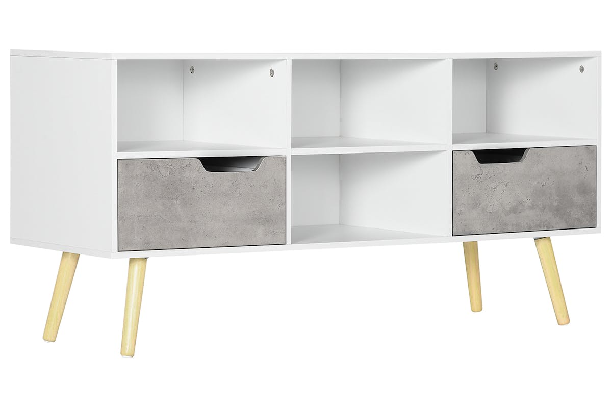 Homcom TV Unit | White/Light Grey