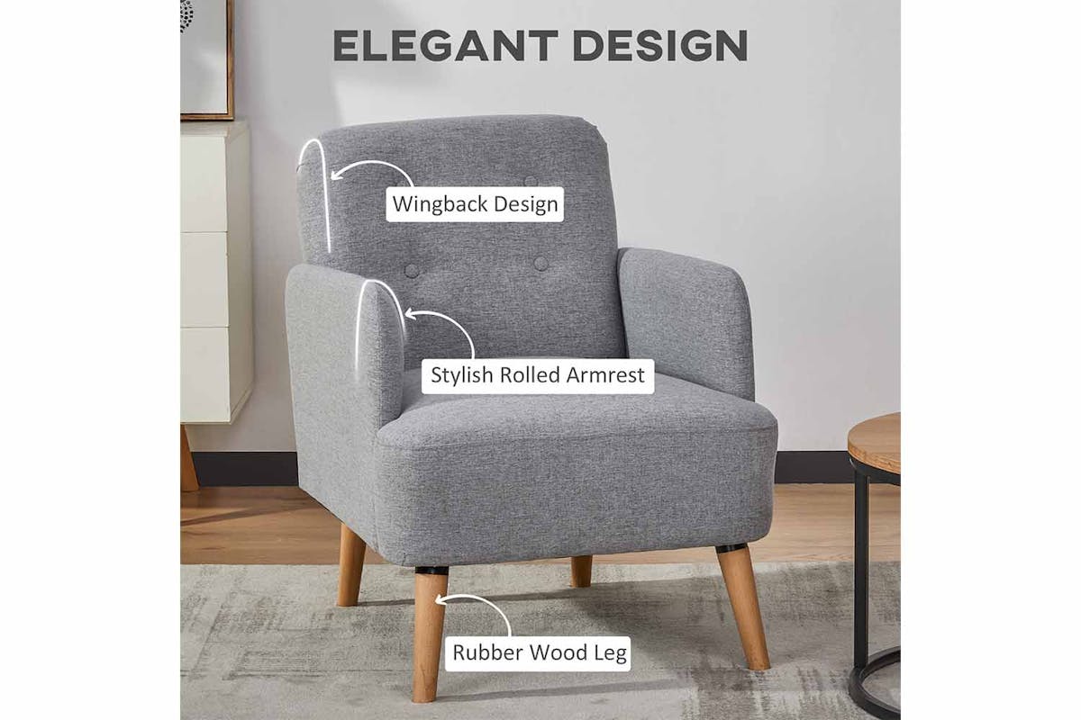 Homcom Armchair | Light Grey-3