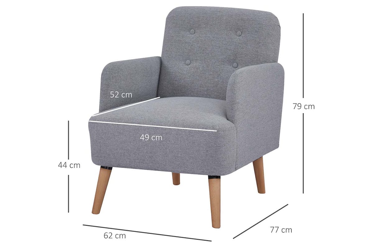 Homcom Armchair | Light Grey-5
