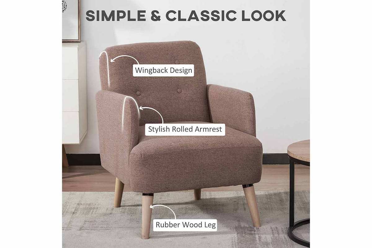 Homcom Armchair | Light Brown-3