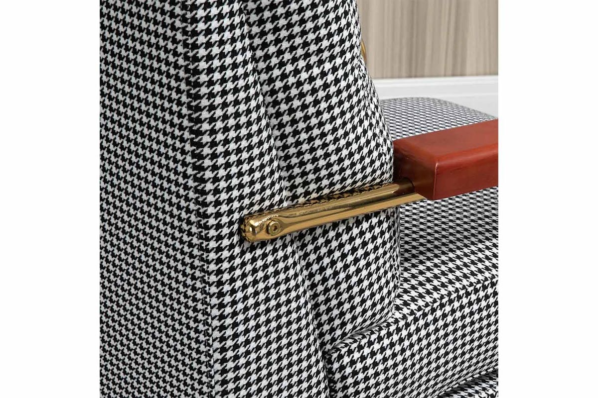 Homcom Modern Accent Chair with Houndstooth Pattern | Black-7