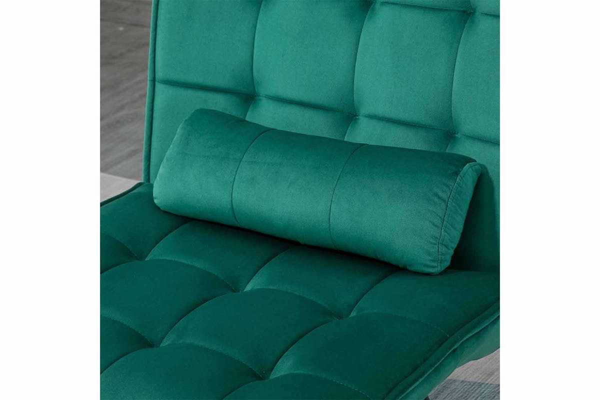 Homcom Armless Accent Chair with Pillow | Green-5