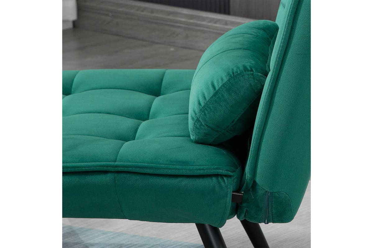 Homcom Armless Accent Chair with Pillow | Green-6