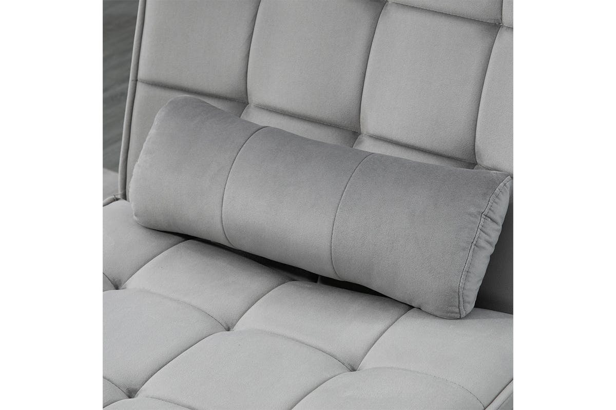 Homcom Armless Lounge Chair with Pillow | Footstool | Grey-5