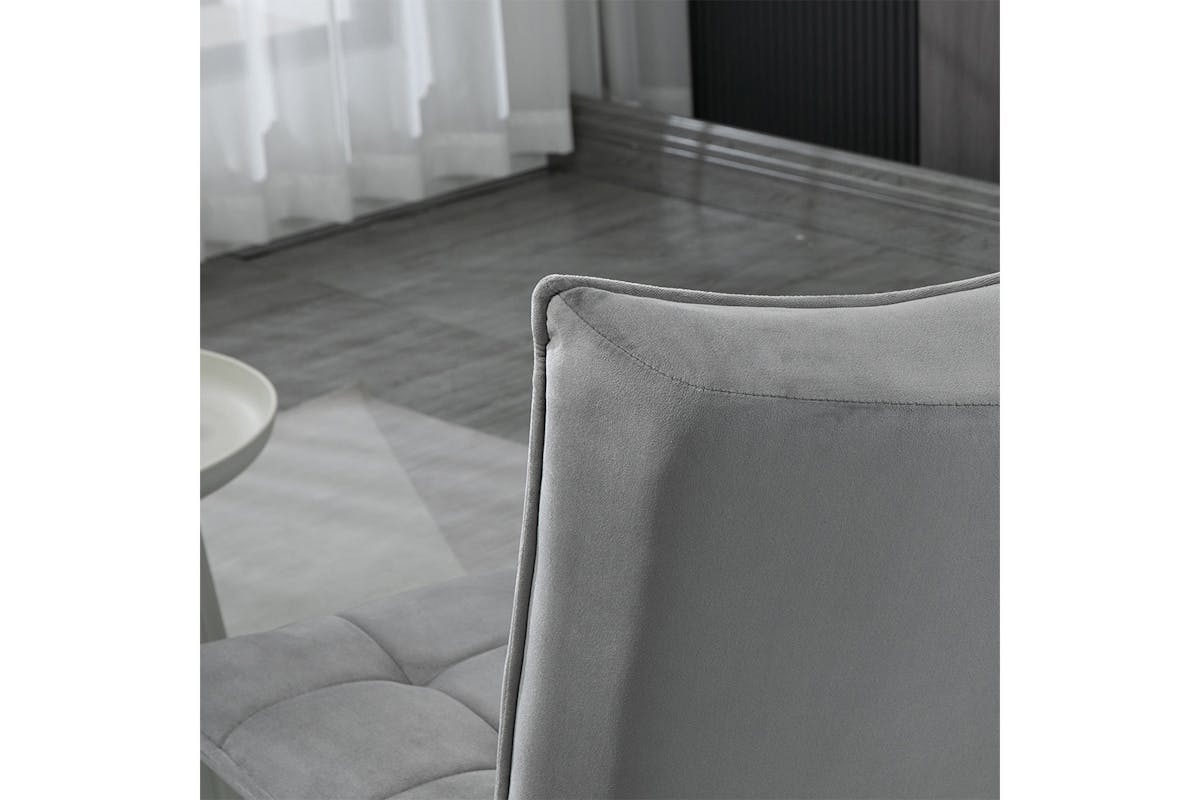 Homcom Armless Lounge Chair with Pillow | Footstool | Grey-6