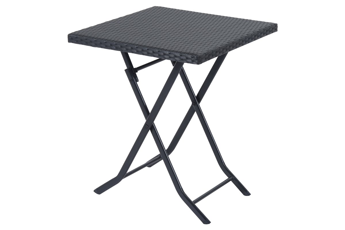 Outsunny Rattan Wicker Bistro Set Table and Chair Set | Black | 3 Pieces-6