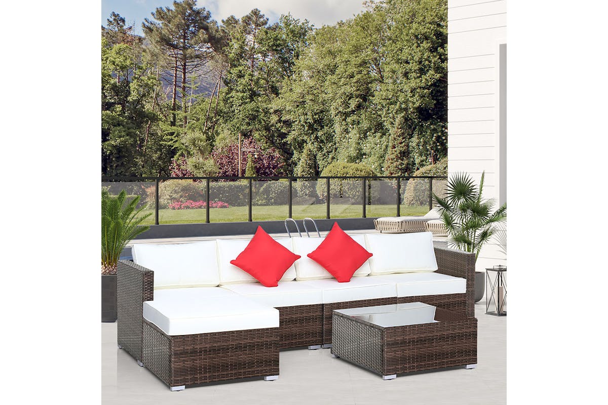 Outsunny Rattan Furniture Set | Brown/Milk White-2