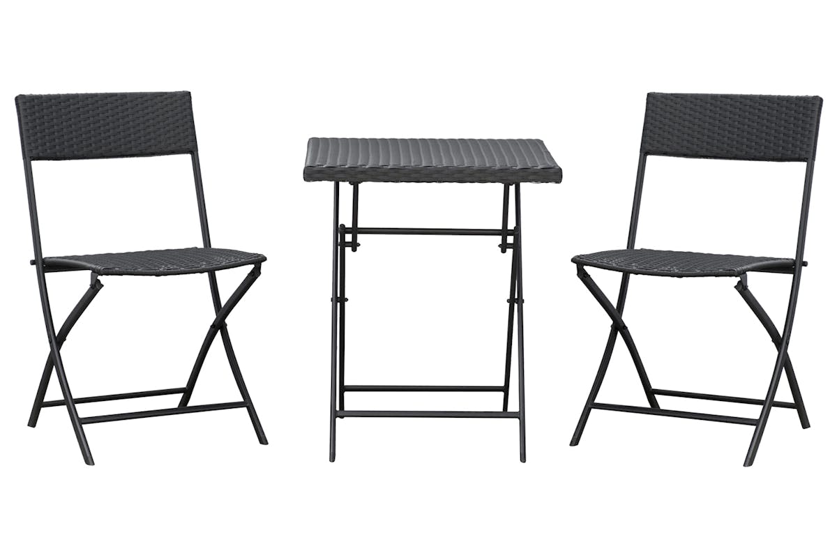 Outsunny Rattan Wicker Bistro Set Table and Chair Set | Brown | 3 Pieces