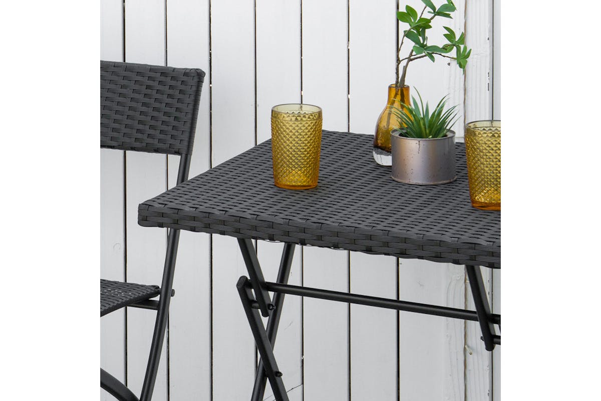 Outsunny Rattan Wicker Bistro Set Table and Chair Set | Brown | 3 Pieces-6