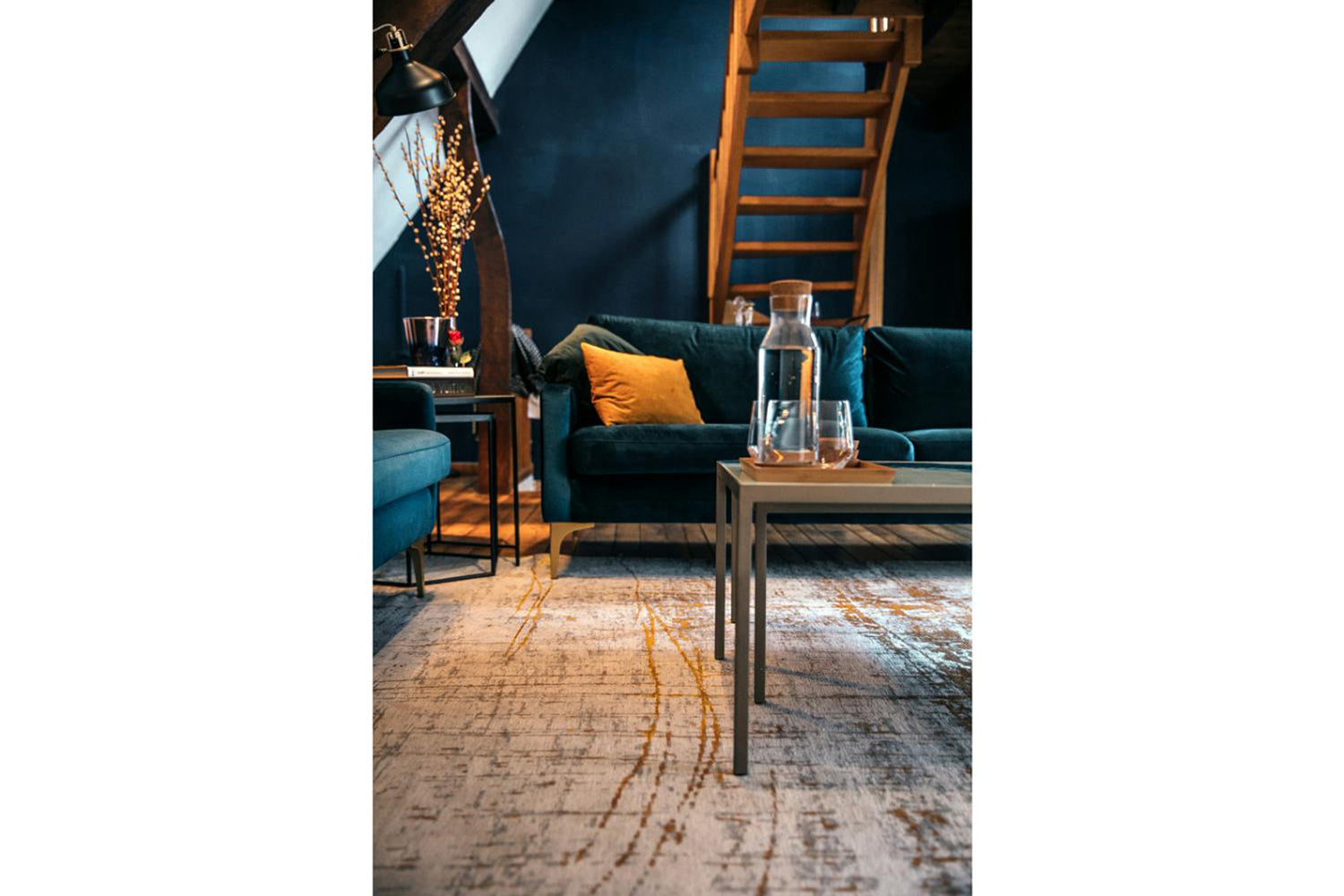 Louis De Poortere | Griff Columbus Gold Eco Rug | Gold/Grey | 140 x 200 cm-8
