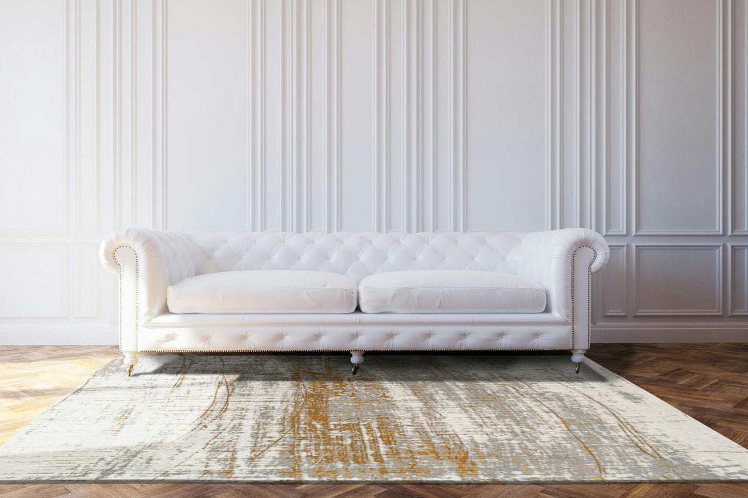 Louis De Poortere | Griff Columbus Gold Eco Rug | Gold/Grey | 200 x 280 cm-10