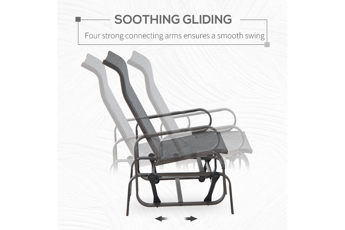 Outsunny Gliding Rocking Chair | Grey-3