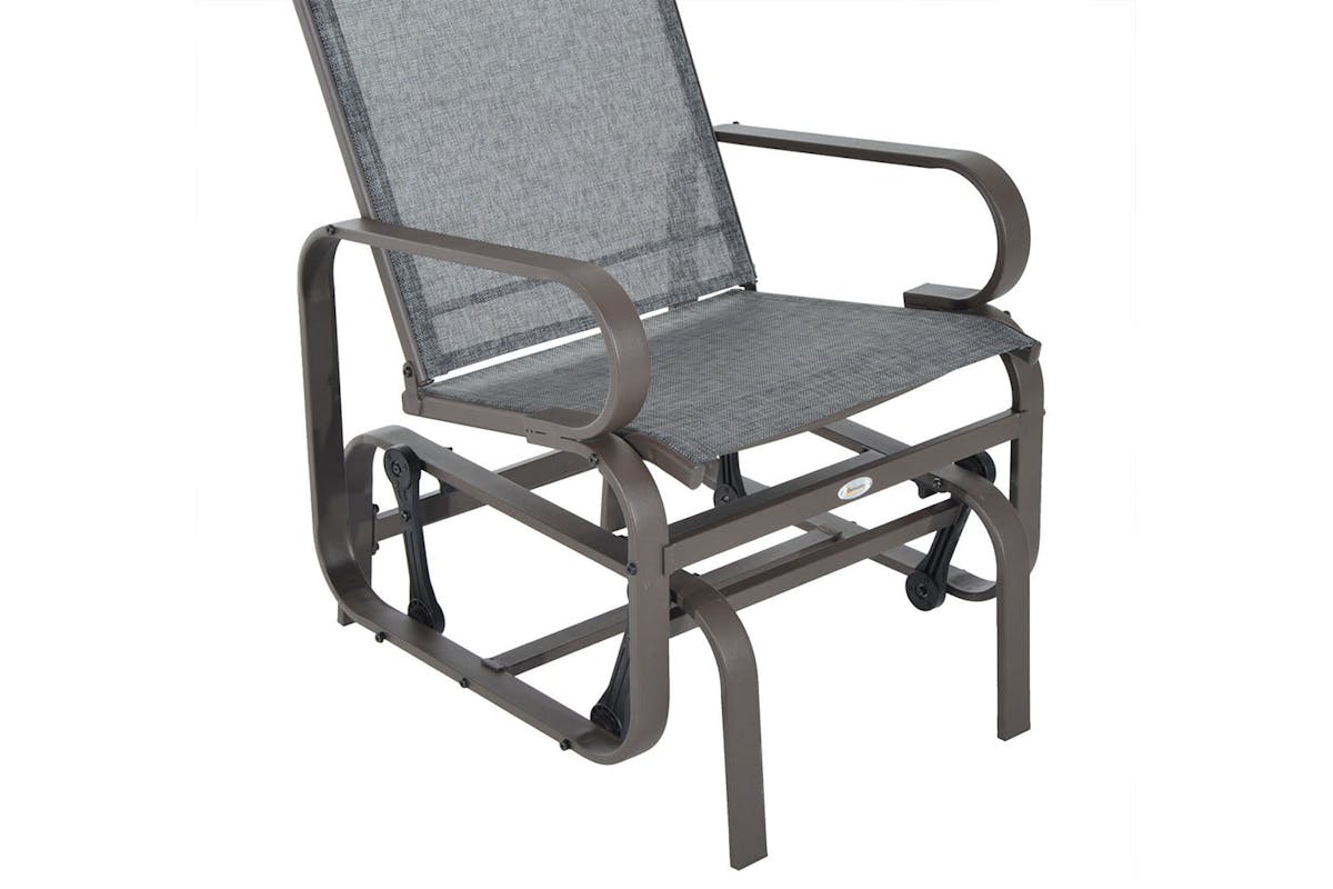 Outsunny Gliding Rocking Chair | Grey-7