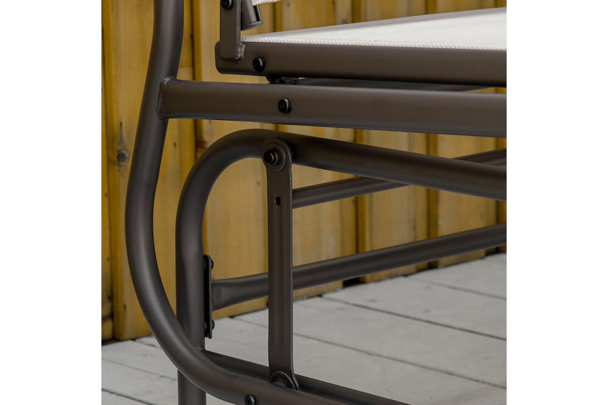 Outsunny 2 Seater Glider Rocking Chair | Brown/Khaki-6