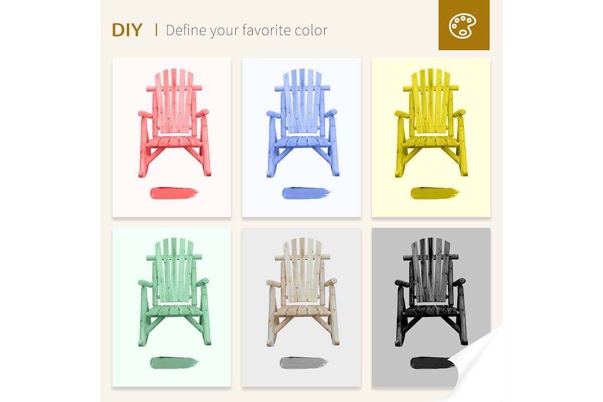Outsunny Cedar Wood Rocking Armchair | Burly Wood-8