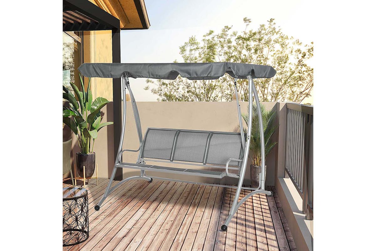 Outsunny 3 Seater Porch Swing Chair Bench | Dark Grey-2