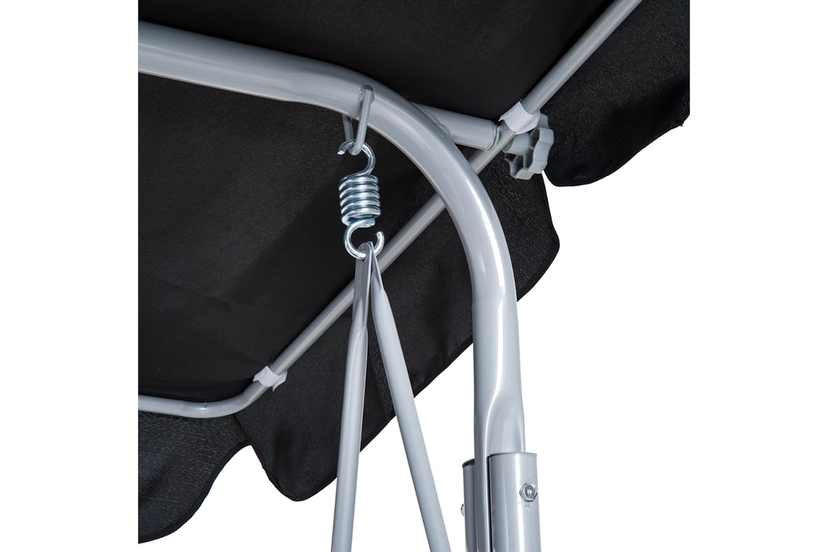 Outsunny 3 Seater Swing Chair | Black/Silver-7