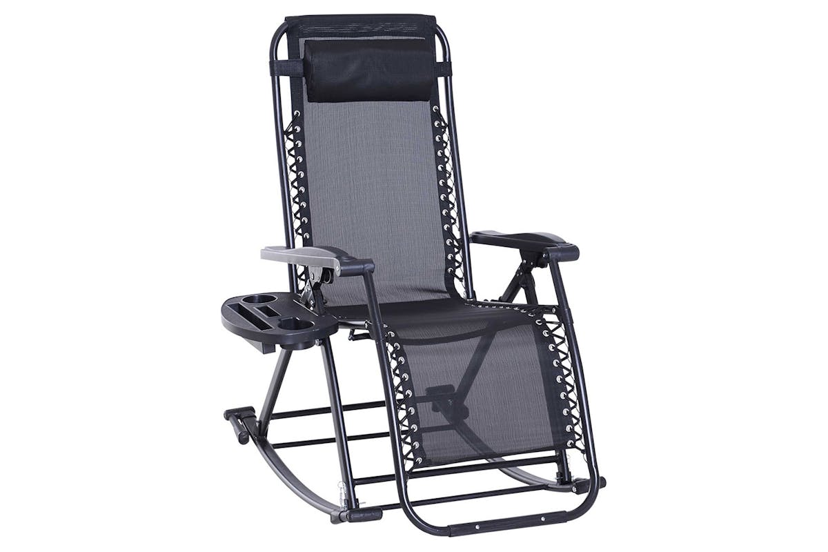 Outsunny Outdoor Folding  Rocking Chair | Black