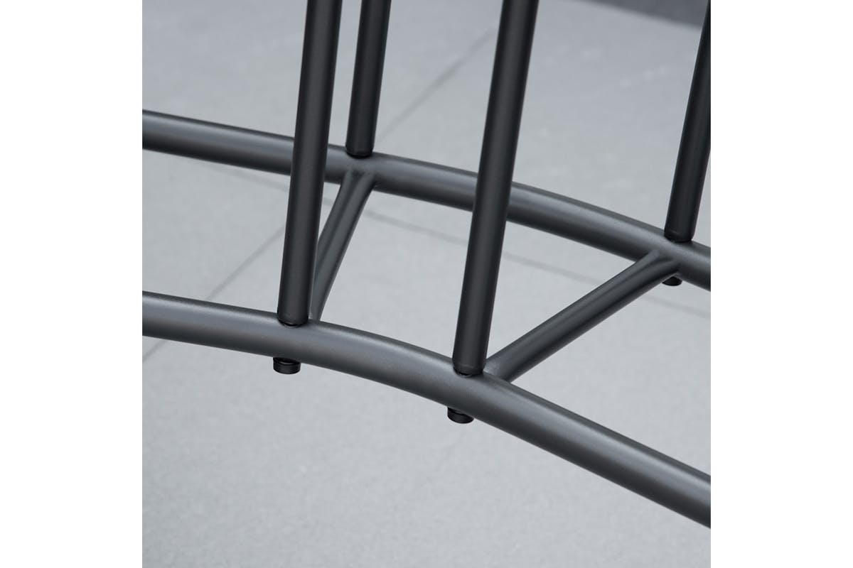 Outsunny Outdoor Glider Chair Set with Glass Top Table | Black-7
