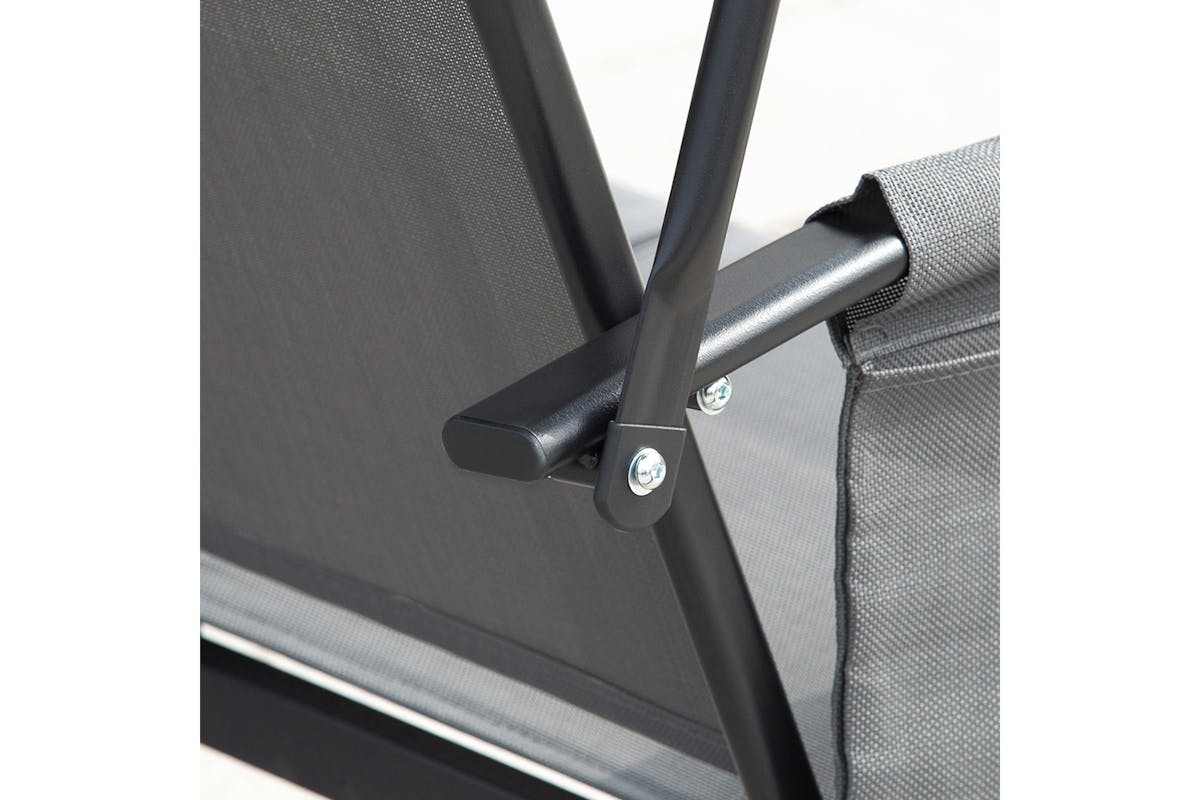 Outsunny 3 Person Steel Outdoor Swing Chair | Charcoal Grey/Black-8
