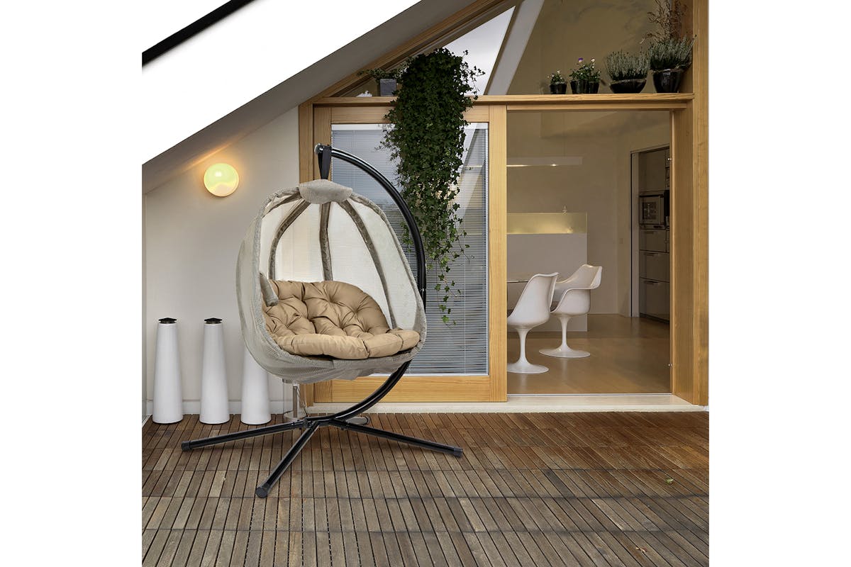 Outsunny Hanging Egg Chair with Cushion | Multi-2