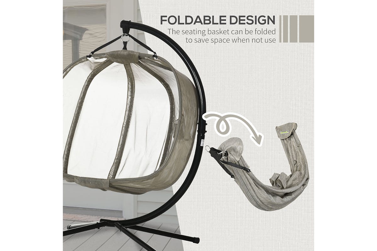 Outsunny 2 Seaters Hanging Egg Chair with Cushion | Multi-6