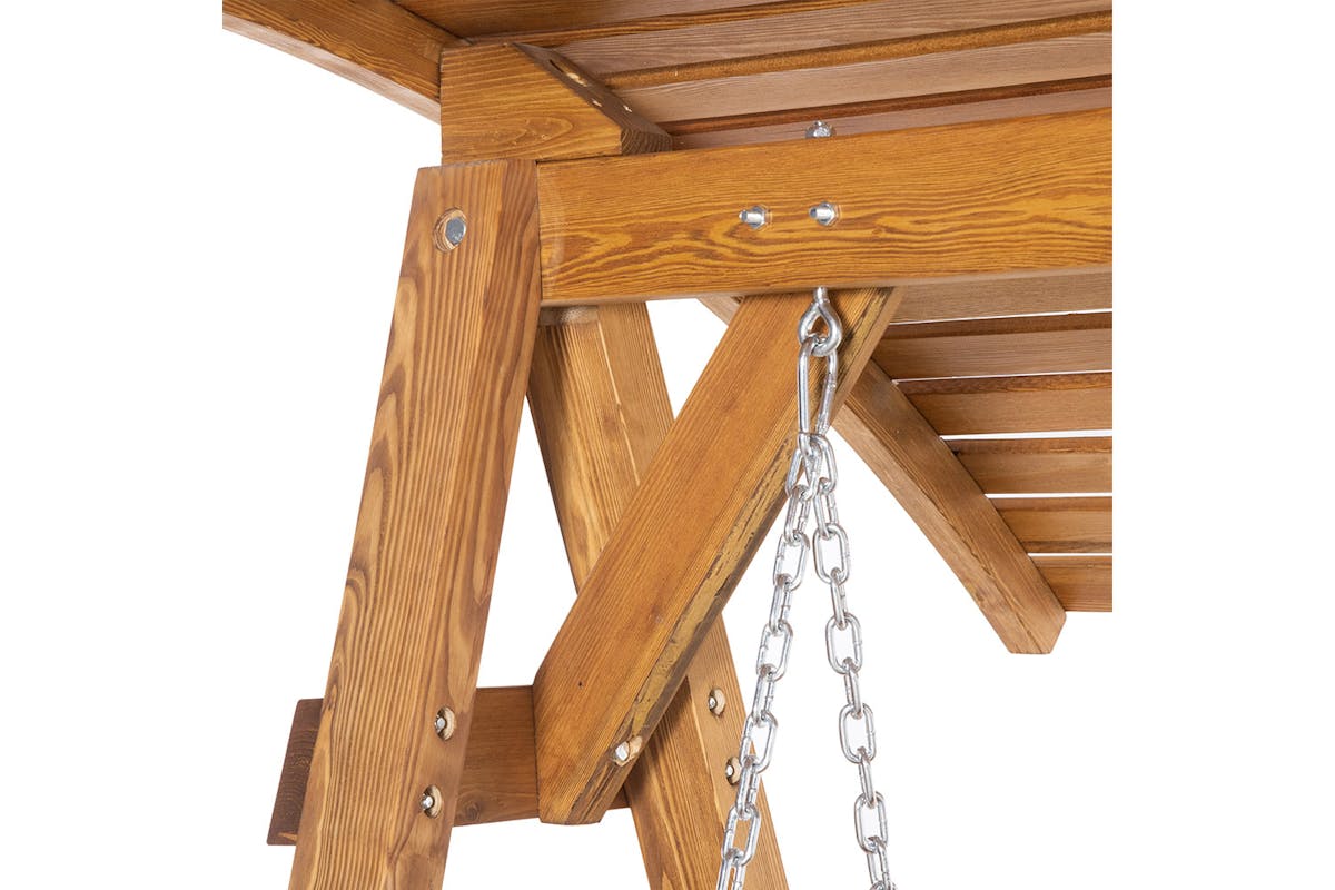 Outsunny 2 Seater Garden Swing Seat Swing Chair | Brown-8