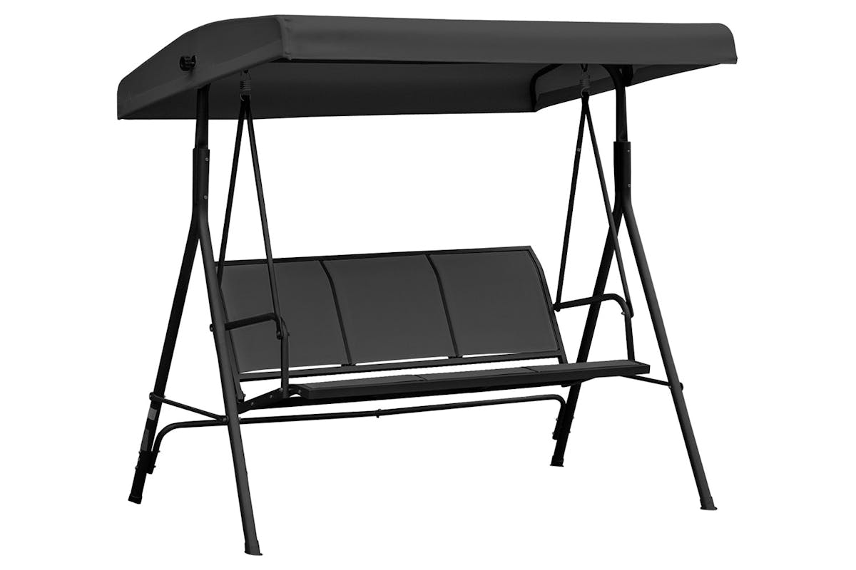 Outsunny 3 Seater Wing Chair with Canopy | Black