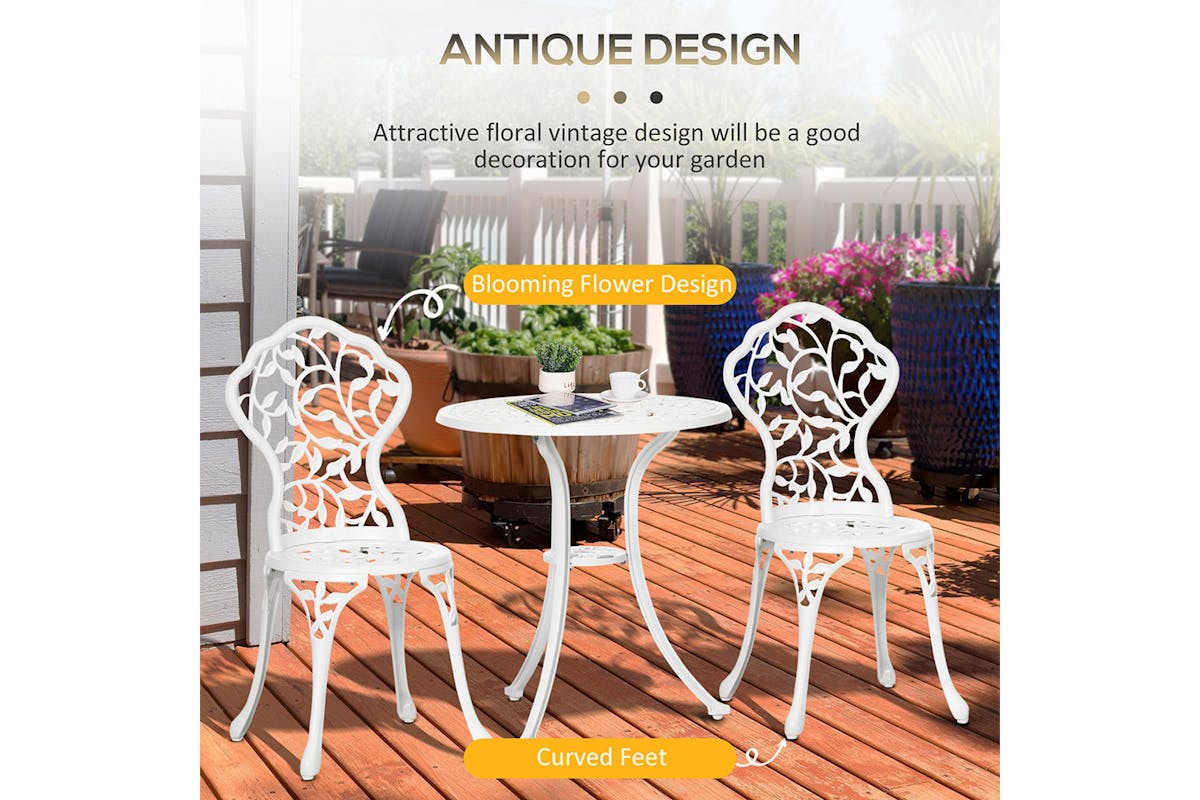 Outsunny Bistro Set | White-3