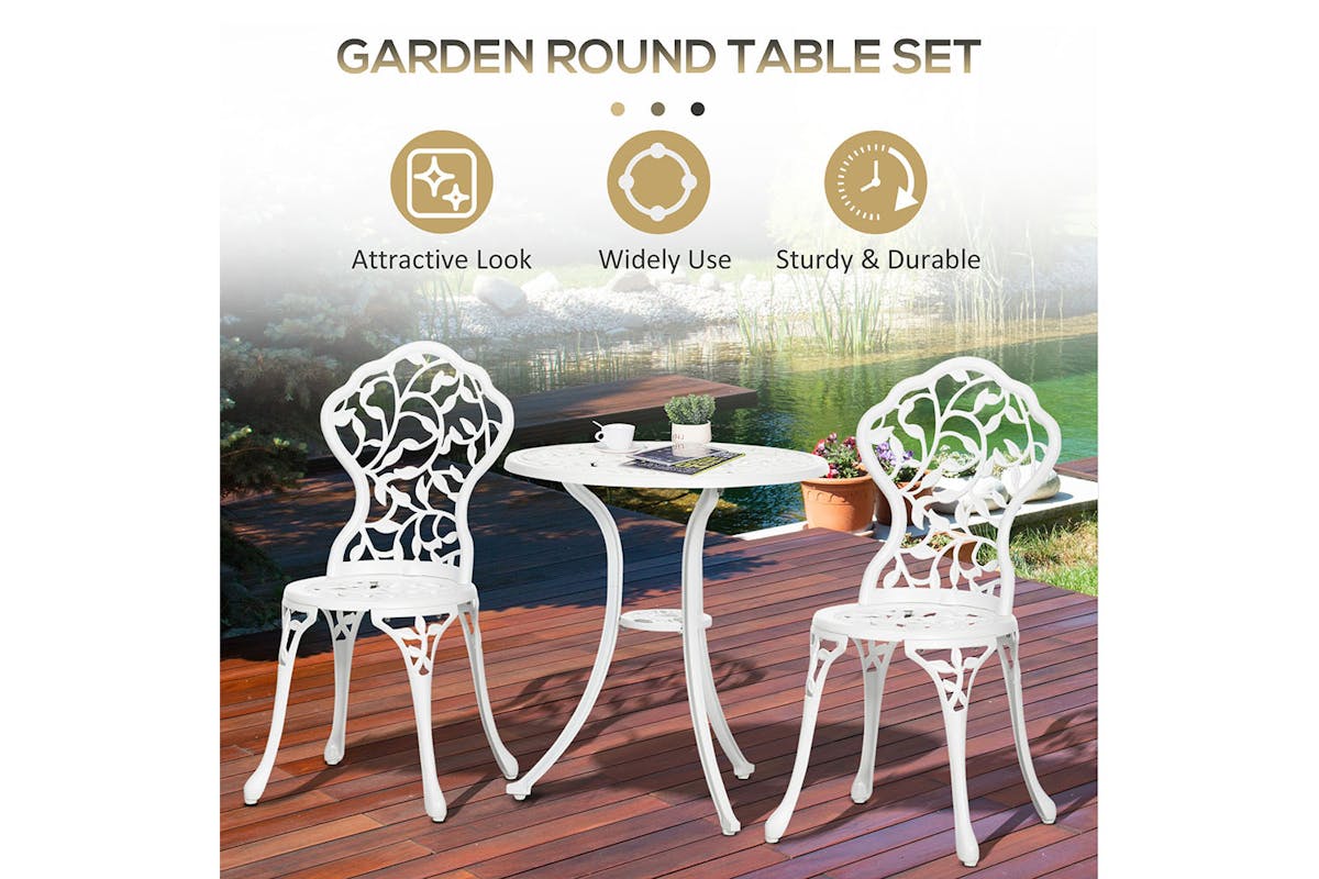 Outsunny Bistro Set | White-4