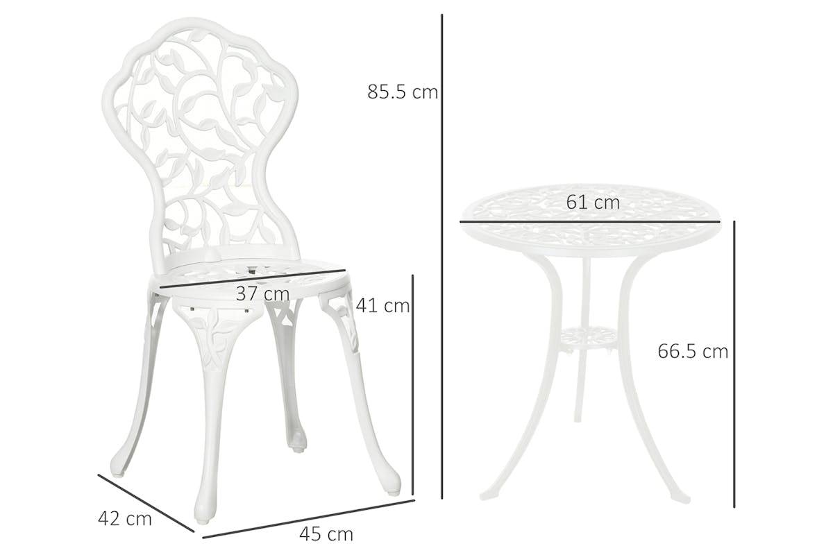 Outsunny Bistro Set | White-8