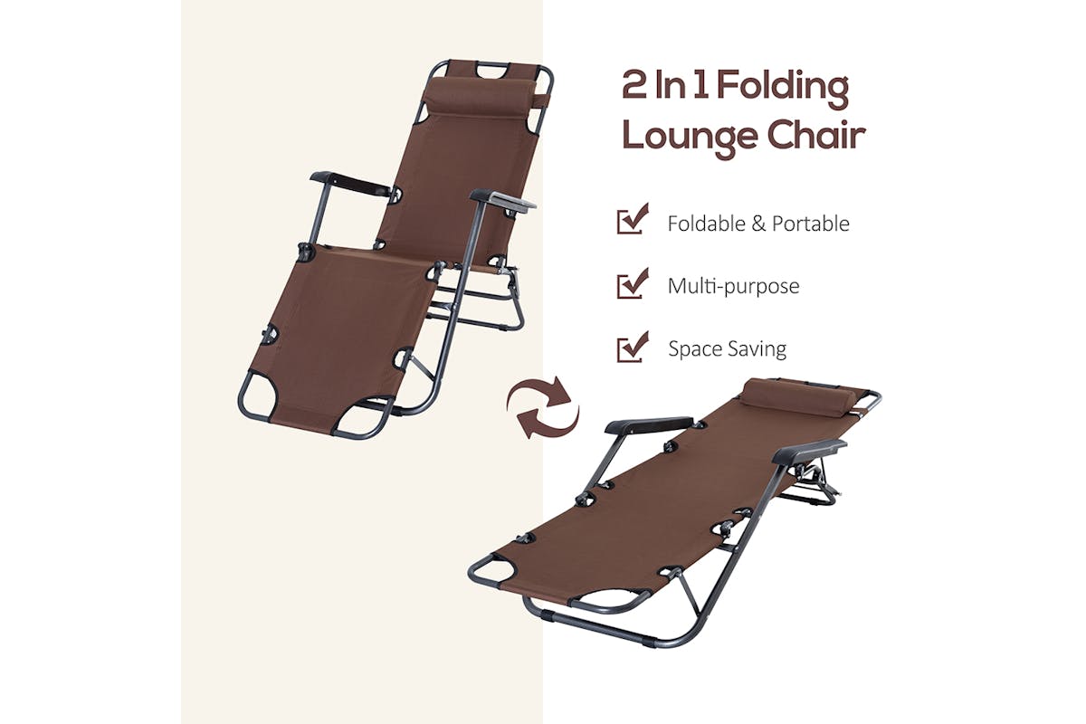 Outsunny Sun Lounge Chair | Brown-3