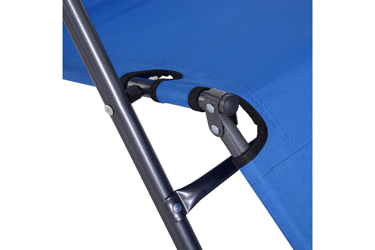 Outsunny Sun Lounger with Pillow | Blue-6