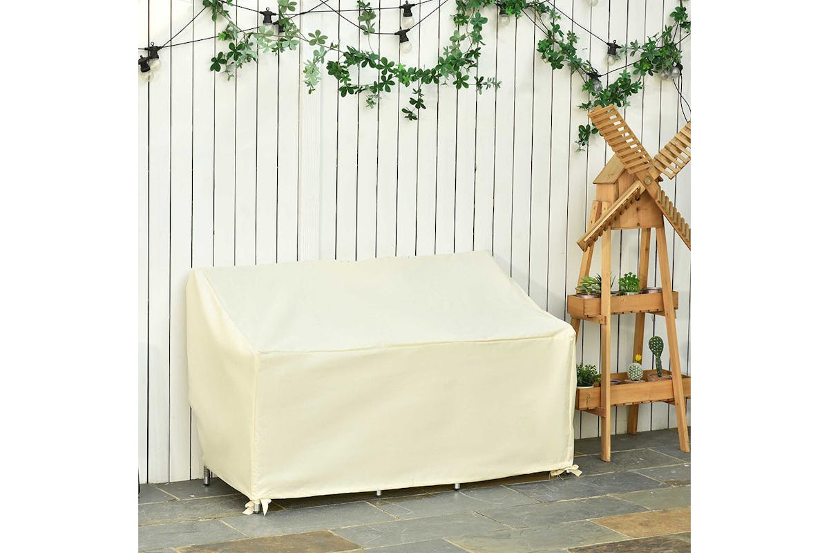 Outsunny Outdoor 2 Seater Loveseat Protection Furniture Cover | Beige-2