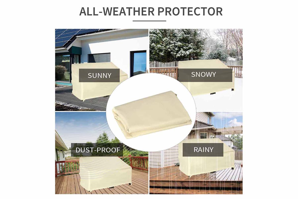 Outsunny Outdoor 2 Seater Loveseat Protection Furniture Cover | Beige-3