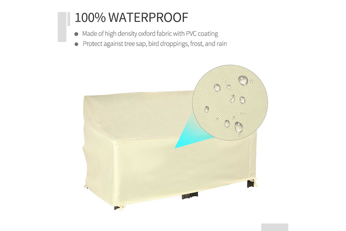 Outsunny Outdoor 2 Seater Loveseat Protection Furniture Cover | Beige-4