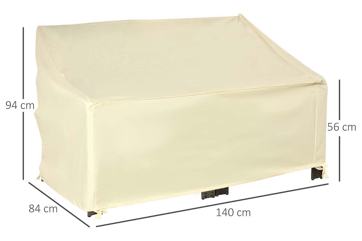 Outsunny Outdoor 2 Seater Loveseat Protection Furniture Cover | Beige-8