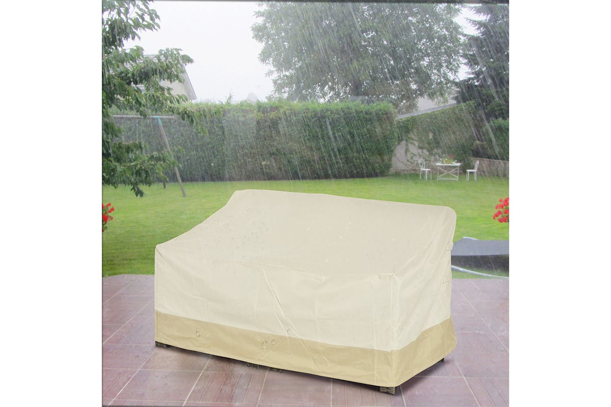 Outsunny Waterproof Furniture Cover for 3 Seat Rattan Sofa | Beige/Coffee-2