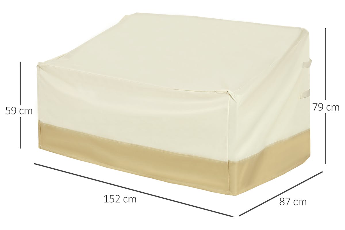 Outsunny Waterproof Furniture Cover for 3 Seat Rattan Sofa | Beige/Coffee-8
