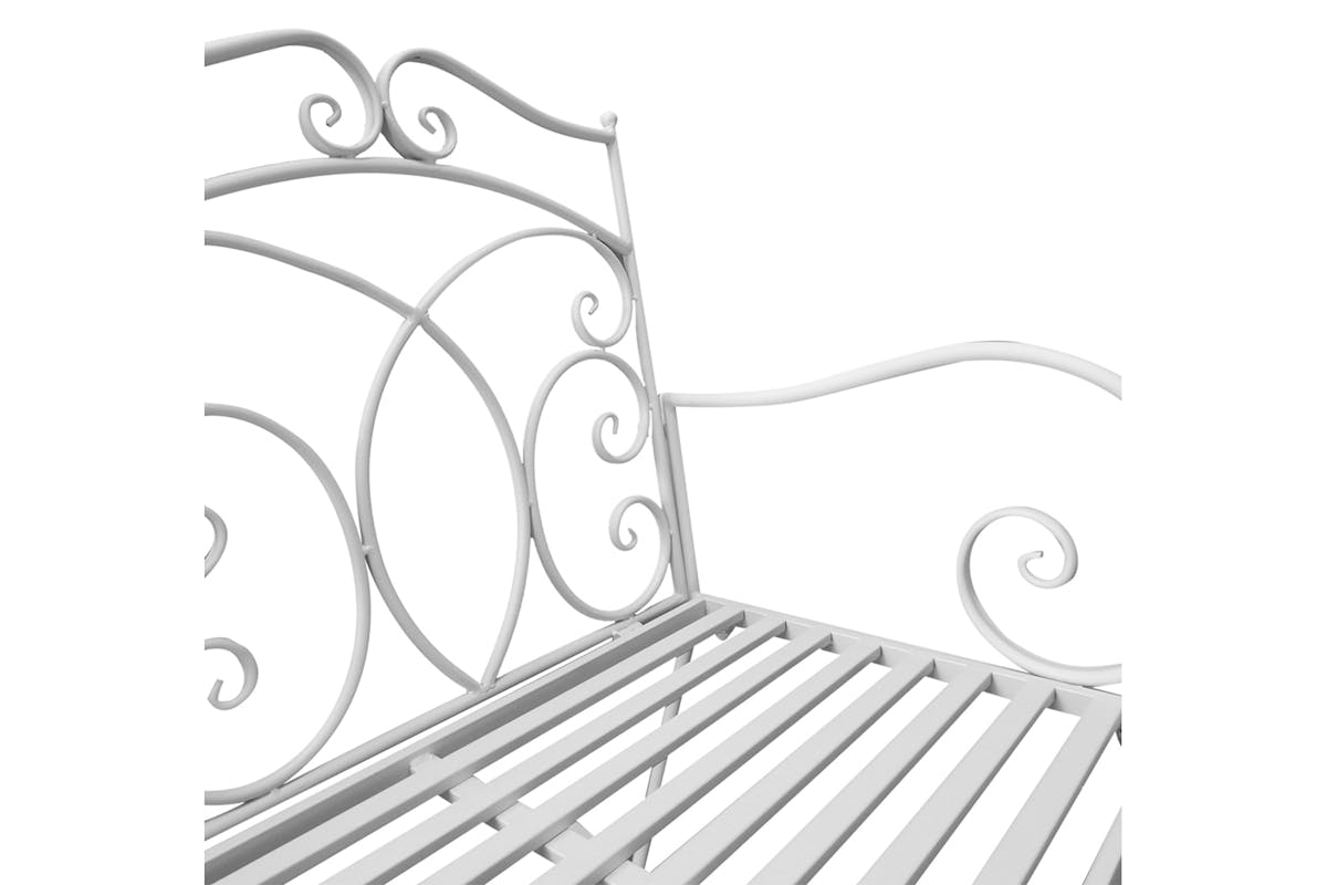Outsunny 2-Seater Iron Rocking Chair | Milk White-5
