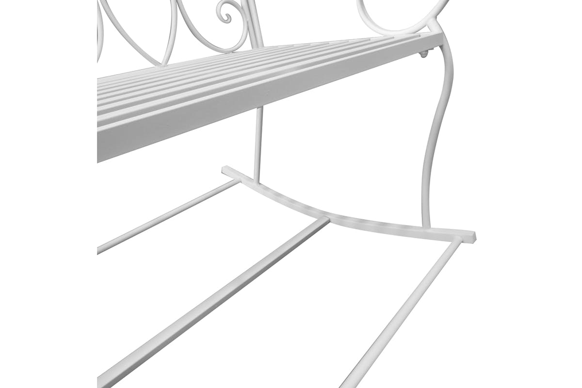 Outsunny 2-Seater Iron Rocking Chair | Milk White-6