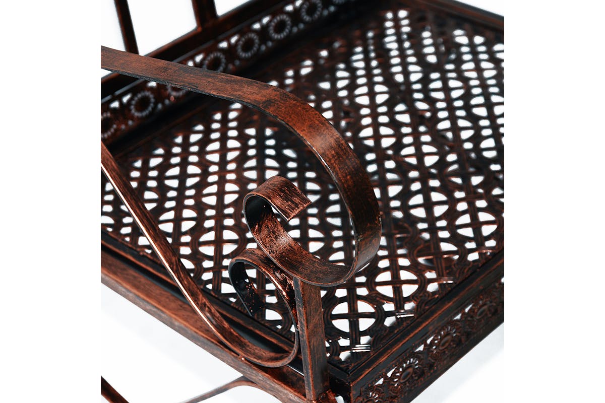 Outsunny Antique Wrought Metal Rocking Chair | Bronze-7